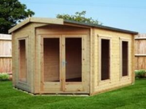 Shire Rivington 4.3m x 3m Corner Log Cabin (28mm)