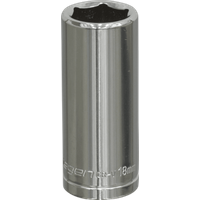 Siegen 3/8" Drive Deep Hexagon WallDrive Socket Metric 3/8" 18mm