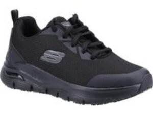 Skechers Arch Fit Womens Slip Resistant Work Shoes Black Size 5
