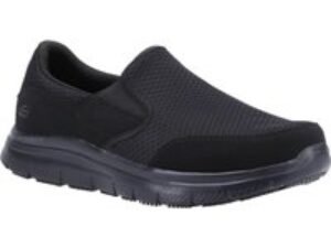 Skechers McAllen Mens Slip Resistant Wide Fit Shoes Black Size 6