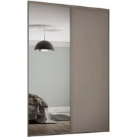 Spacepro Heritage 2 Wardrobe Door Kit Stone Grey Framed - 1x 1 Panel Shaker & 1x 1 Panel Mirror - 1185mm (W)