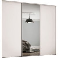 Spacepro Heritage 3 Wardrobe Door Kit Cashmere Framed - 2x 1 Panel Shaker & 1x 1 Panel Mirror - 2672mm (W)