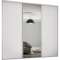 Spacepro Heritage 3 Wardrobe Door Kit Dove Grey Framed - 2x 1 Panel Shaker & 1x 1 Panel Mirror - 2672mm (W)