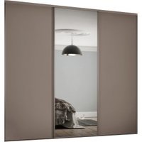 Spacepro Heritage 3 Wardrobe Door Kit Stone Grey Framed - 2x 1 Panel Shaker & 1x 1 Panel Mirror - 2672mm (W)