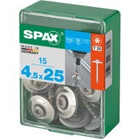 Spax Stainless Steel Raised Countersunk Roof Sheet Sealing Screws 4.5mm 25mm Pack of 15