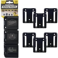 Stealth Mounts 6 Pack Battery Mounts for DeWalt 12V XR Batteries Black