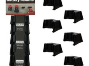 Stealth Mounts 6 Pack Battery Mounts for Milwaukee 12V M12 Batteries Black
