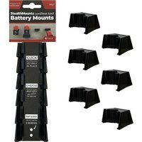 Stealth Mounts 6 Pack Battery Mounts for Milwaukee 12V M12 Batteries Black