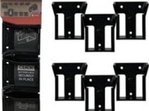 Stealth Mounts 6 Pack Battery Mounts for Milwaukee 18V M18 Batteries Black