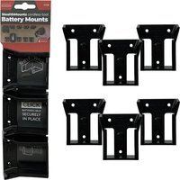 Stealth Mounts 6 Pack Battery Mounts for Milwaukee 18V M18 Batteries Black