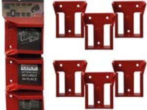 Stealth Mounts 6 Pack Battery Mounts for Milwaukee 18V M18 Batteries Red