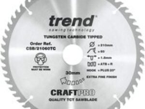 Trend CRAFTPRO Wood Cutting Saw Blade for DeWalt DCS7485 210mm 60T 30mm