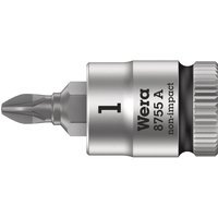 Wera 8755 A Zyklop 1/4" Drive Pozi Socket Bit 1/4" PZ1