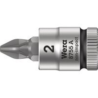 Wera 8755 A Zyklop 1/4" Drive Pozi Socket Bit 1/4" PZ2