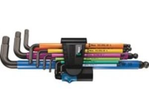 Wera 9 Piece Colour Coded Ball End Holding Hexagon Allen Key Set Metric