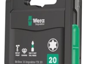 Wera Bit-Box Impaktor Torx Screwdriver Bits T20 25mm Pack of 15