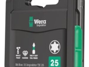 Wera Bit-Box Impaktor Torx Screwdriver Bits T25 25mm Pack of 15