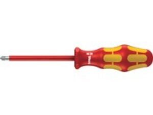 Wera Kraftform Plus 165I VDE Insulated Pozi Slot Screwdriver PZ1 / Slotted 80mm